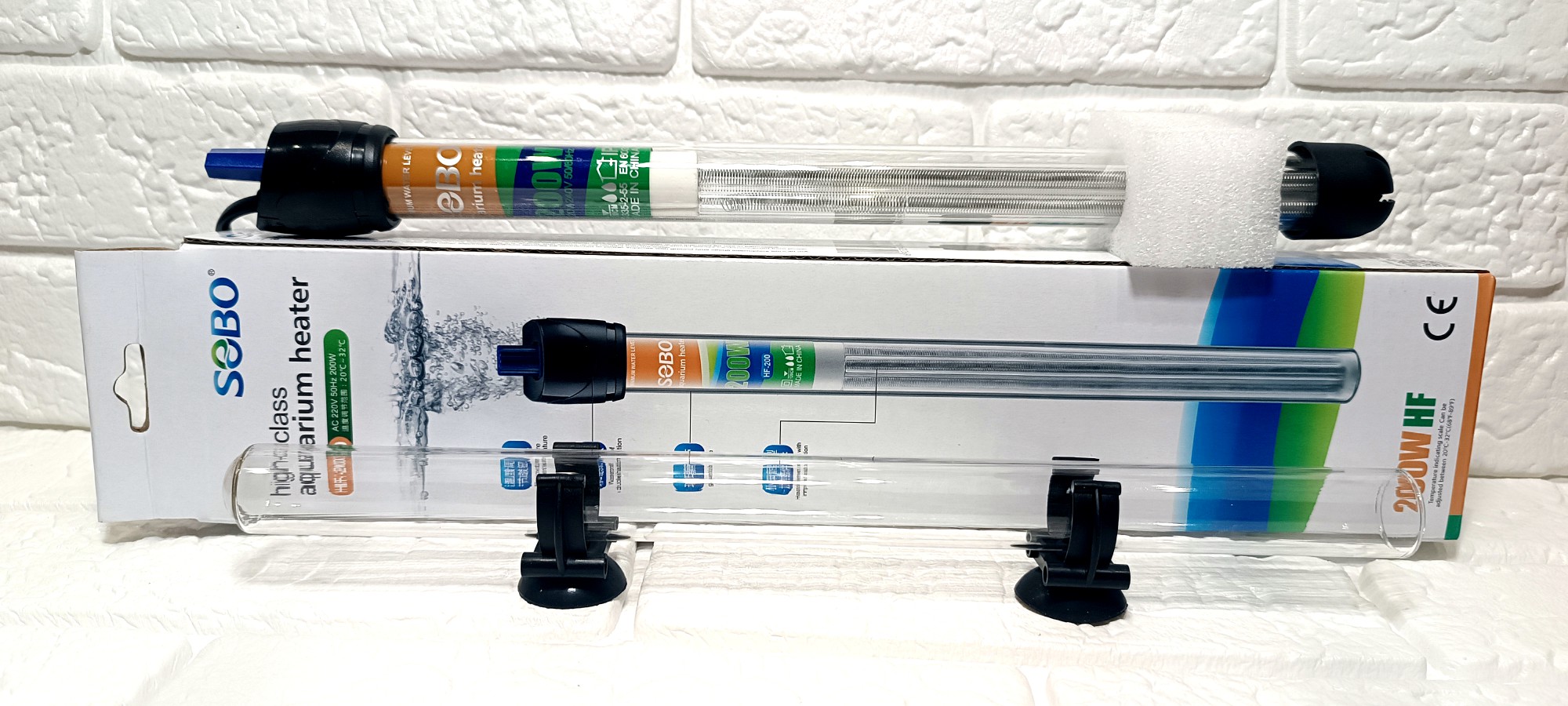 بخاری آکواریوم 200 وات سوبو مدل HF-200 به همراه شیشه یدک
